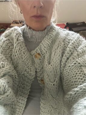 Cozy Blue Cable Knit Sweater